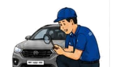Used Car Inspection Expert with Magnifier