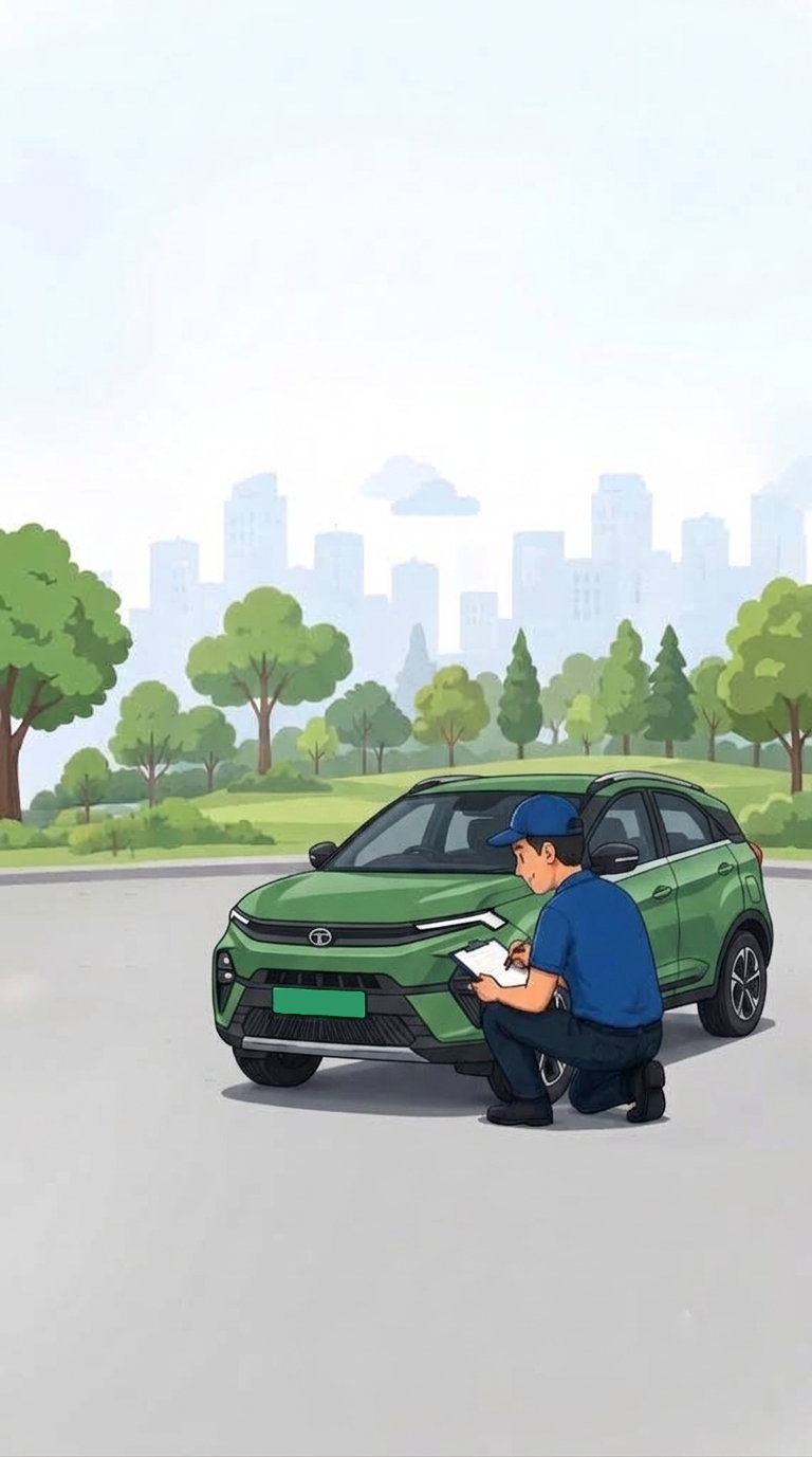 Background car inspection illustration