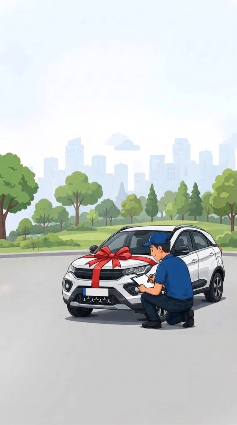 Background car inspection illustration