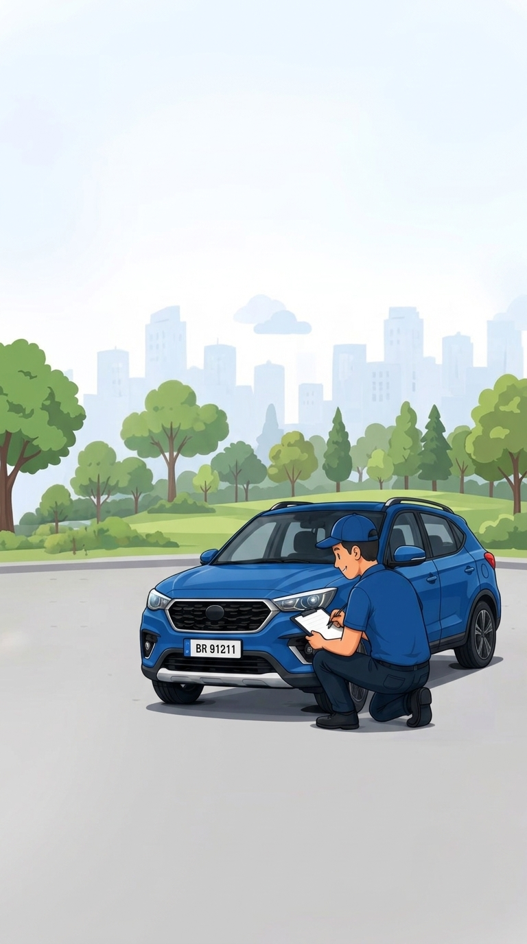 Background car inspection illustration